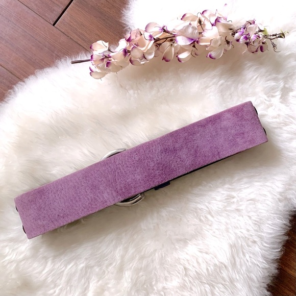 Wide Purple Suede Belt, Vintage Alfred Sung - Picture 3 of 6